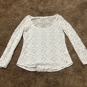 White abercrombie & Fitch laced top